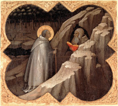 Святой Бенедикт встречающий Святого Павла отшельника в пустыне