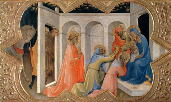 Рис.4.Фра Анджелико (?) Поклонение волхвов. Около 1411-13. Галерея Уффици, Флоренция
