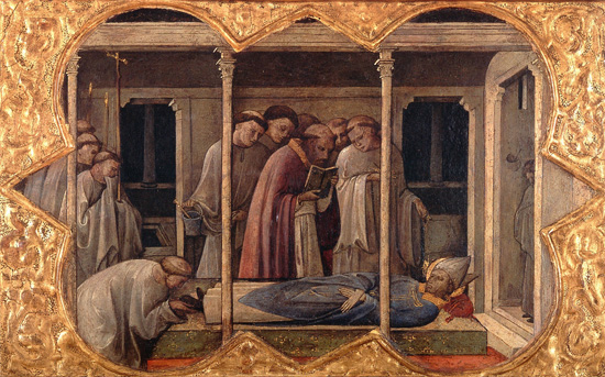 Рис.4.Фра Анджелико (?) Похороны святого епископа. Около 1411. Музей изящных искусств, Ницца
