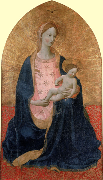 Рис.4.Фра Анджелико (?) Богоматерь с Младенцем (Мадонна ди Седри). Около 1415-17. Национальный музей Сан Маттео, Пиза