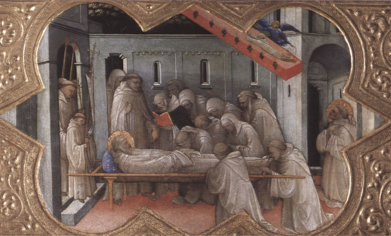 Рис.1. Лоренцо Монако. Смерть святого Бенедикта. Ок. 1410-13. Галерея Уффици, Флоренция